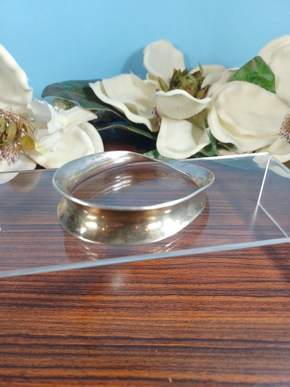 Vintage 925 Mexico Silver Thick Bracelet/ Bangle Infinity Loop Twisted 47 Grams